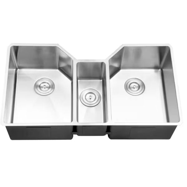 Gravena 35 in. Undermount Triple Bowl 16-Gauge Stainless Steel Kitchen Sink